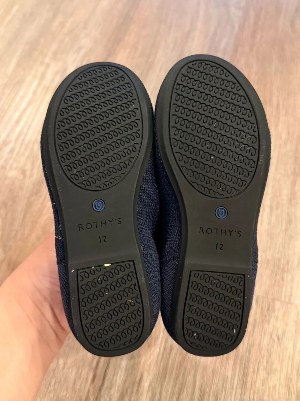 Rothy's Kids Shoes Loafers Navy Blue Washable Eco Friendly Preppy Classic Sz 12